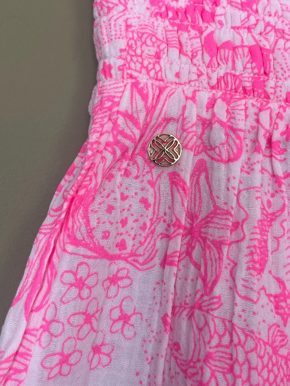 {Lilly Pulitzer} Enzo Coverup Pant Pull-On in Cherry Blossom Pink - Womens XL